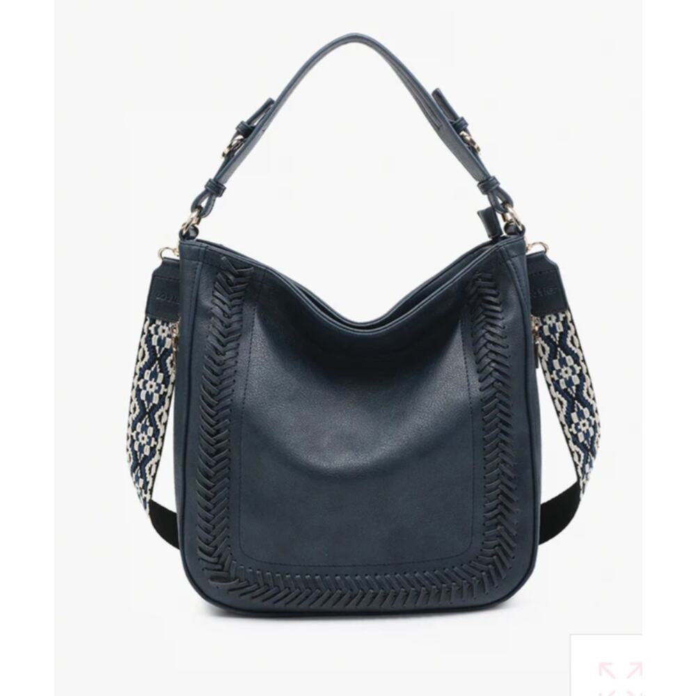 Jen & Co Smokey Aris Vegan Hobo Bag With Guitar Printed Design Strap